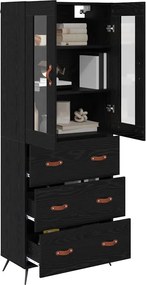 vidaXL Υψηλός Ντουλάπι με Ράφι 2 pcs Μαύρη Οξυά Επεξεργασμένο ξύλο