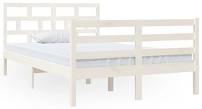 vidaXL Πλαίσιο Κρεβατιού Λευκό 120x190 εκ. Μασίφ Ξύλο Small Double