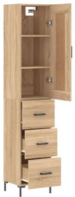 vidaXL Μπουφές Sonoma δρυς 34,5 x 34 x 180 εκ. από Επεξεργασμένο Ξύλο