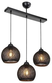 Φωτιστικό οροφής τρίφωτο PWL-0973 II pakoworld Ε27 μαύρο 50x18x85εκ