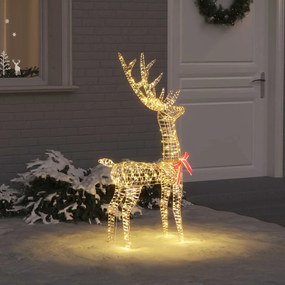 vidaXL 3D Ελάφι 140 LED Θερμό λευκό 128 εκ PET