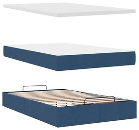 Οθωμανικό κρεβάτι με στρώμα &amp; LEDs Μπλε 120x200 cm Ύφασμα 3312304