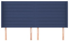 vidaXL Κεφαλάρι με Πτερύγια Μπλε 163x16x118/128 εκ. Υφασμάτινο