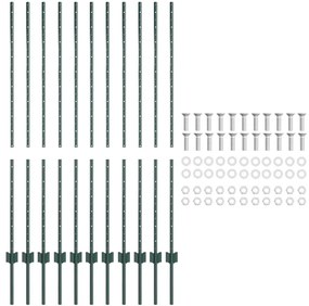 vidaXL Φράχτες 22 pcs Πράσινο 140 cm Ατσάλι