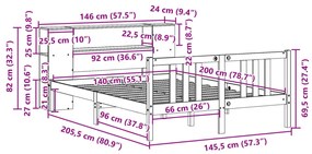 ΚΡΕΒΑΤΙ ΒΙΒΛΙΟΘΗΚΗ ΧΩΡΙΣ ΣΤΡΩΜΑ 140X200 ΕΚ ΜΑΣΙΦ ΞΥΛΟ ΠΕΥΚΟ 3322282