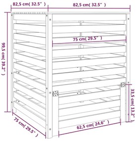 Κομποστοποιητής 82,5 x 82,5 x 99,5 εκ. από Μασίφ Ξύλο Πεύκου - Καφέ