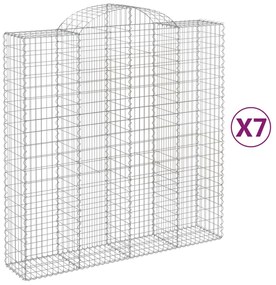 vidaXL Συρματοκιβώτια Τοξωτά 7 τεμ. 200x50x200/220 εκ. Γαλβαν. Ατσάλι