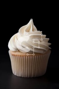 Intra Συλλεκτικό Ξύλινο Παζλ Plywood  4mm - Λαχταριστό Cupcake με White Frosting Σε Ξύλινο Κουτί - Διαστάσεις: 10x10 cm – 25 κομμάτια