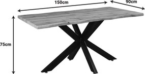Tραπέζι Gilman pakoworld MDF sonoma-μαύρο 150x90x75εκ