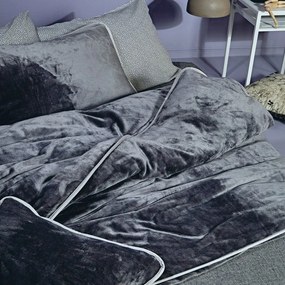 Παπλωματοθήκη Ivanna 24 Anthracite Kentia King Size 260x240cm Πολυέστερ