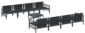 vidaXL Σετ Καναπέ Κήπου με μαξιλάρι 9 pcs Ανθρακί Ατσάλι & ύφασμα