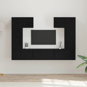 vidaXL Σετ επίπλου τηλεόρασης 7 pcs Μαύρη Δρυς 180 x 30 x 120 εκ.