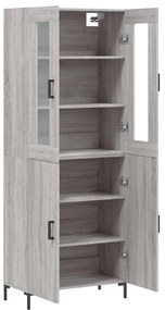 vidaXL Ντουλάπι Γκρι Sonoma 69,5 x 34 x 180 εκ. Επεξεργασμένο Ξύλο