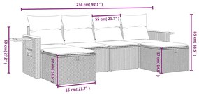 vidaXL Σετ Καναπέ Κήπου 5 Τεμαχίων Μαύρο Συνθετικό Ρατάν με Μαξιλάρια