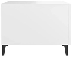 Τραπέζια Σαλονιού με Μεταλλικά Πόδια 2 τεμ. Λευκά 50x50x40 εκ. - Λευκό