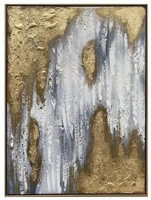 Πίνακας Καμβάς Ποτάμι Λευκό-Χρυσό 60x80x3.5cm 755-12129 Estheti-755-12129-Λευκό-Χρυσό 755-12129