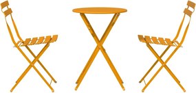 vidaXL Φορητό Σετ Μπιζερί 3 pcs Μουσταρδί Ατσάλι