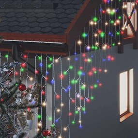 vidaXL Κουρτίνα LED Φωτάκια Σταλακτίτες 10μ. 400 LED Πολύχρωμα 8 Λειτ.
