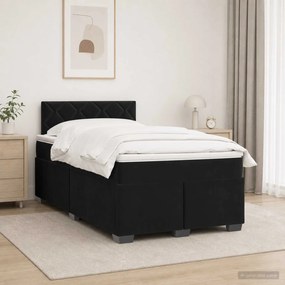 VidaXL Κρεβάτι box spring με στρώμα Μαύρο 120 x 190 cm Βελούδο