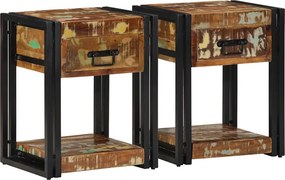 vidaXL Κομοδίνο 2 τμχ. Πολύχρωμο 40 x 35 x 50 εκ.