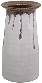 Βάζο 0046-124-002 14x27cm White-Bronze Ceramic