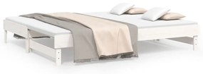 vidaXL Καναπές Κρεβάτι Συρόμενος Λευκός 2x(90x200) εκ. Μασίφ Πεύκο