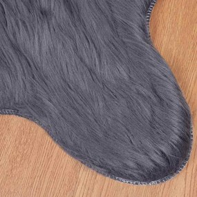 vidaXL Ψεύτικο Δέρμα Προβάτου Χαλί Tafalla Ανθρακί 80 x 120 cm