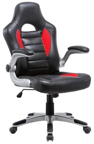 Bucket Πολυθρόνα Διευθυντή Pu BF7950-A ΕΟ291,2Α Μαύρο/Κόκκινο 64x68x108/118cm