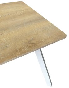 Τραπέζι Squaro sonoma mdf με λευκά μεταλλικά πόδια 80x80x75εκ 80x80x75 εκ.