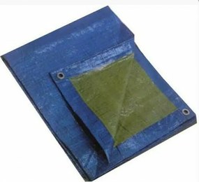 KRAUSMANN 65GB Μουσαμάς με Κρίκους 4 × 6m 65gr/τμ Πράσινο-Μπλε