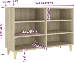 vidaXL Ραφιέρα Sonoma Δρυς 103,5 x 35 x 70 εκ. από Επεξεργ. Ξύλο