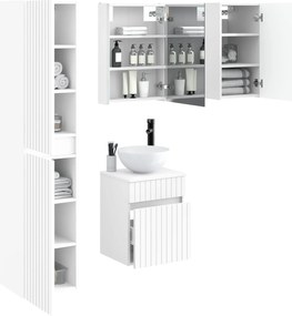 vidaXL Σετ Ντουλαπιών Μπάνιου 5 pcs Λευκό 43 x 11,5 x 60,5 εκ.