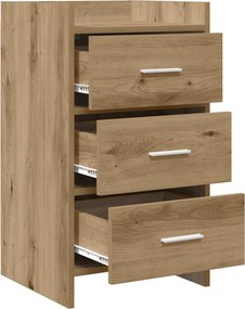 vidaXL Κομοδίνα Artisan Δρυς 40 x 36 x 70 εκ. Επεξεργασμένο Ξύλο
