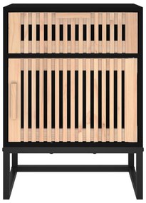 vidaXL Κομοδίνο Μαύρο 40x30x55,5 εκ. Επεξεργασμένο Ξύλο &amp; Σίδερο
