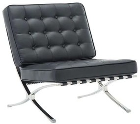 Καρέκλα Barcelona Ε968,12 Pu Black Metal, Technoderma