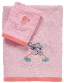 Σετ Πετσέτες 2τμχ Βαμβακερές Με Κέντημα Fun 4934 Pink Das Baby