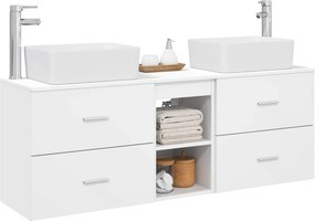 vidaXL Σετ Ντουλαπιών Μπάνιου 3 τμχ. Λευκό 53 x 34,5 x 63 εκ