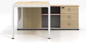 THESIS Γραφείο Αναστρέψιμη Γωνία, Απόχρωση Beech - Άσπρο