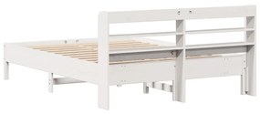 vidaXL Σκελετός Κρεβ. Χωρίς Στρώμα Λευκό 135x190 εκ Μασίφ Πεύκο