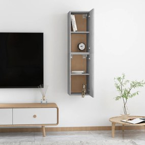 vidaXL Έπιπλα Τηλεόρασης 2 τεμ. Γκρι Σκυρ. 30,5x30x60 εκ. Επεξ. Ξύλο