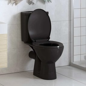 vidaXL Κάλυμμα Λεκάνης με Soft Close &amp; Quick Release Μαύρο