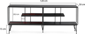 Έπιπλο Τηλεόρασης - Eze - Χρώμα Ανθρακί - 120x30x44,5εκ