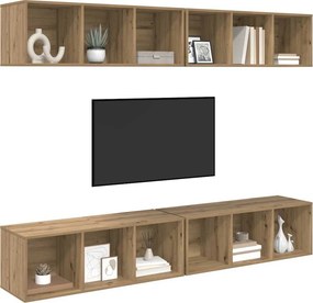 vidaXL Σετ επίπλου τηλεόρασης 4 pcs Artisan Oak Επεξεργασμένο ξύλο