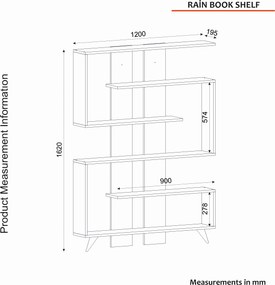 Βιβλιοθήκη Λευκό NOPON 120x20x162