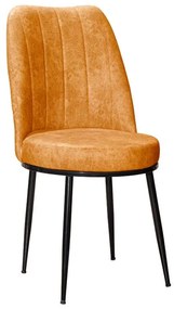 Καρέκλα Farell I pakoworld ύφασμα πορτοκαλί antique-μεταλλικό μαύρο πόδι Σετ 4 Τεμαχίων