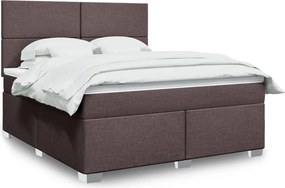 vidaXL Κρεβάτι Boxspring με Στρώμα Σκούρο Καφέ 180x200 εκ Υφασμάτινο