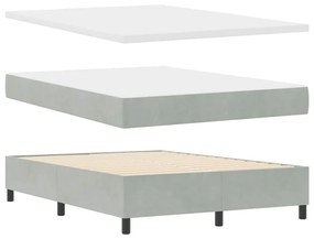 vidaXL Κρεβάτι Box Spring LED με Στρώμα Ανοιχτό γκρι 140 x 200 cm