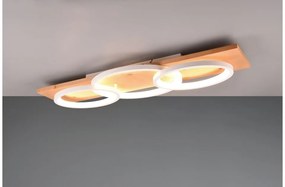 Πλαφονιέρα Φωτιστικό Οροφής LED 30W Switch Dimmer Φυσικό Ξύλο 97cm Barca Trio Lighting-641110331-Λευκό 641110331