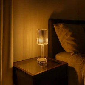 Επαναφορτιζόμενο Επιτραπέζιο Φωτιστικό Simple 1W 3CCT Διάφανο