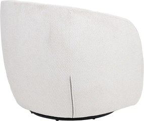 Πολυθρόνα Barrelo pakoworld περιστρεφόμενη με κρεμ ύφασμα 77x72x69εκ